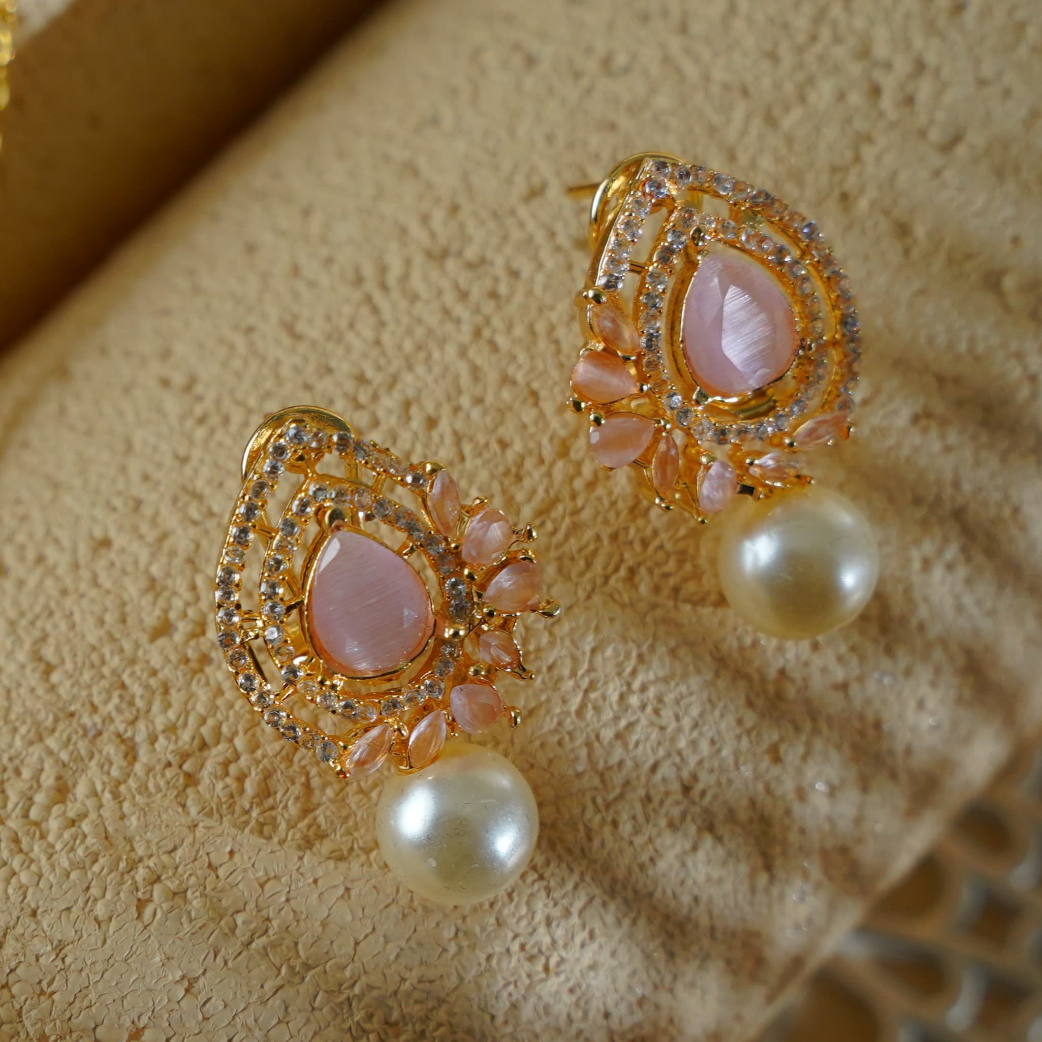 zanvik-blush-dewdrop-zirconia-earrings-ring-and-pendant-set