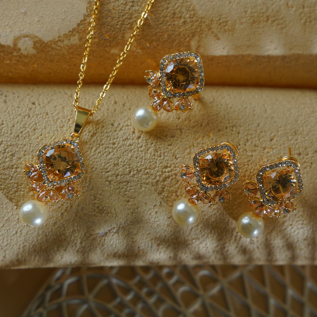 zanvik-royal-champagne-zirconia-earrings-ring-and-pendant-set